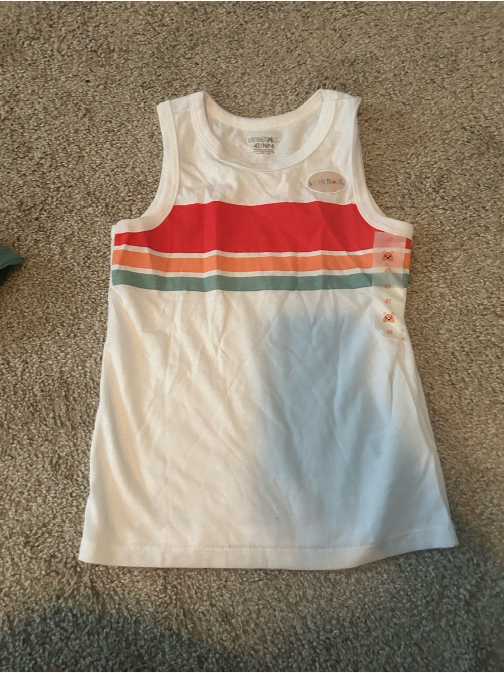 Garanimals 4T White Striped Tank NWT